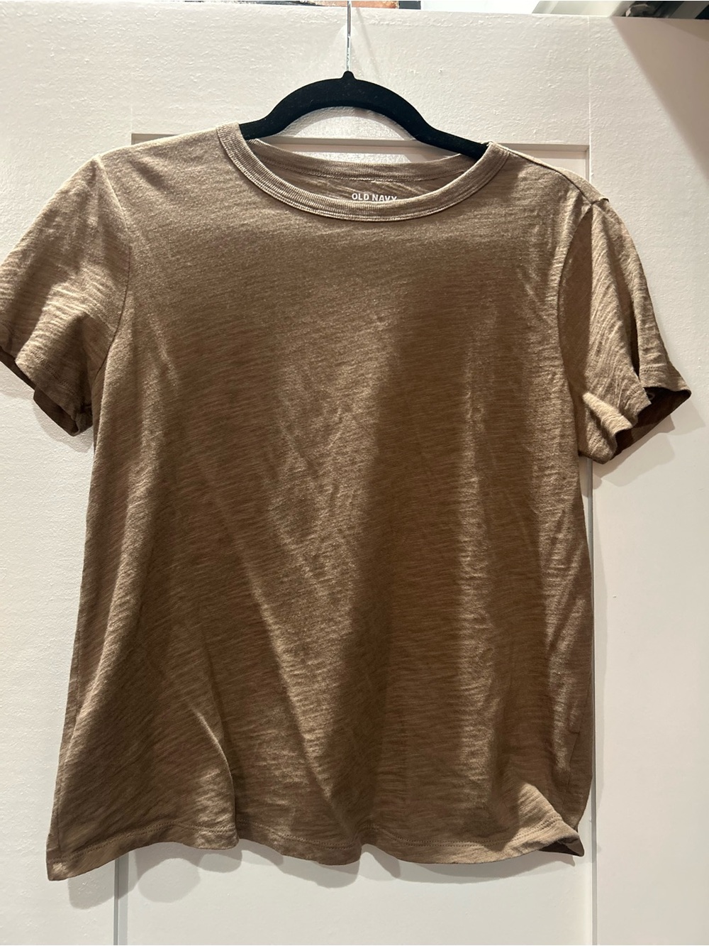 Old Navy Women's Short Sleeve Crewneck Tee in Dark Sand Tan